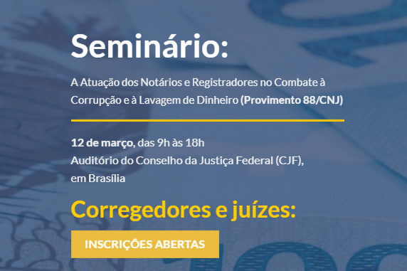 Evento Provimento 88/2019: inscrições abertas para corregedores e juízes